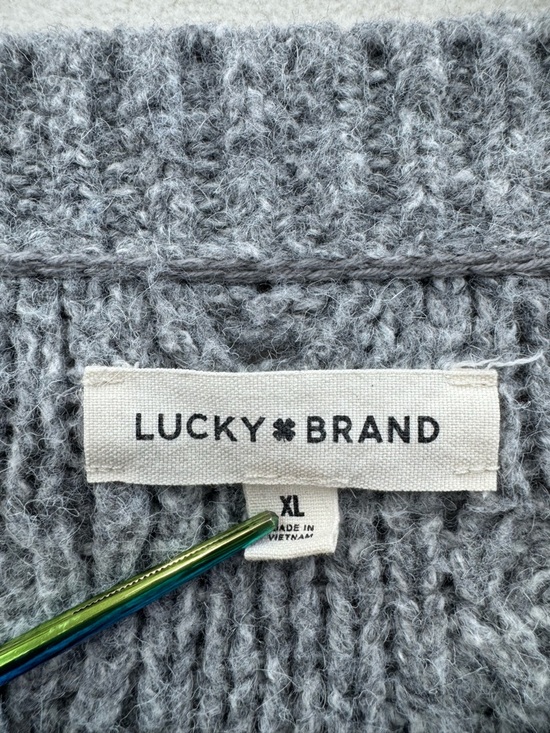 Lucky Brand Women’s XL Bobbie Wool Blend Knit Cardigan Sweater Women’s Gray - Picture 9 of 9